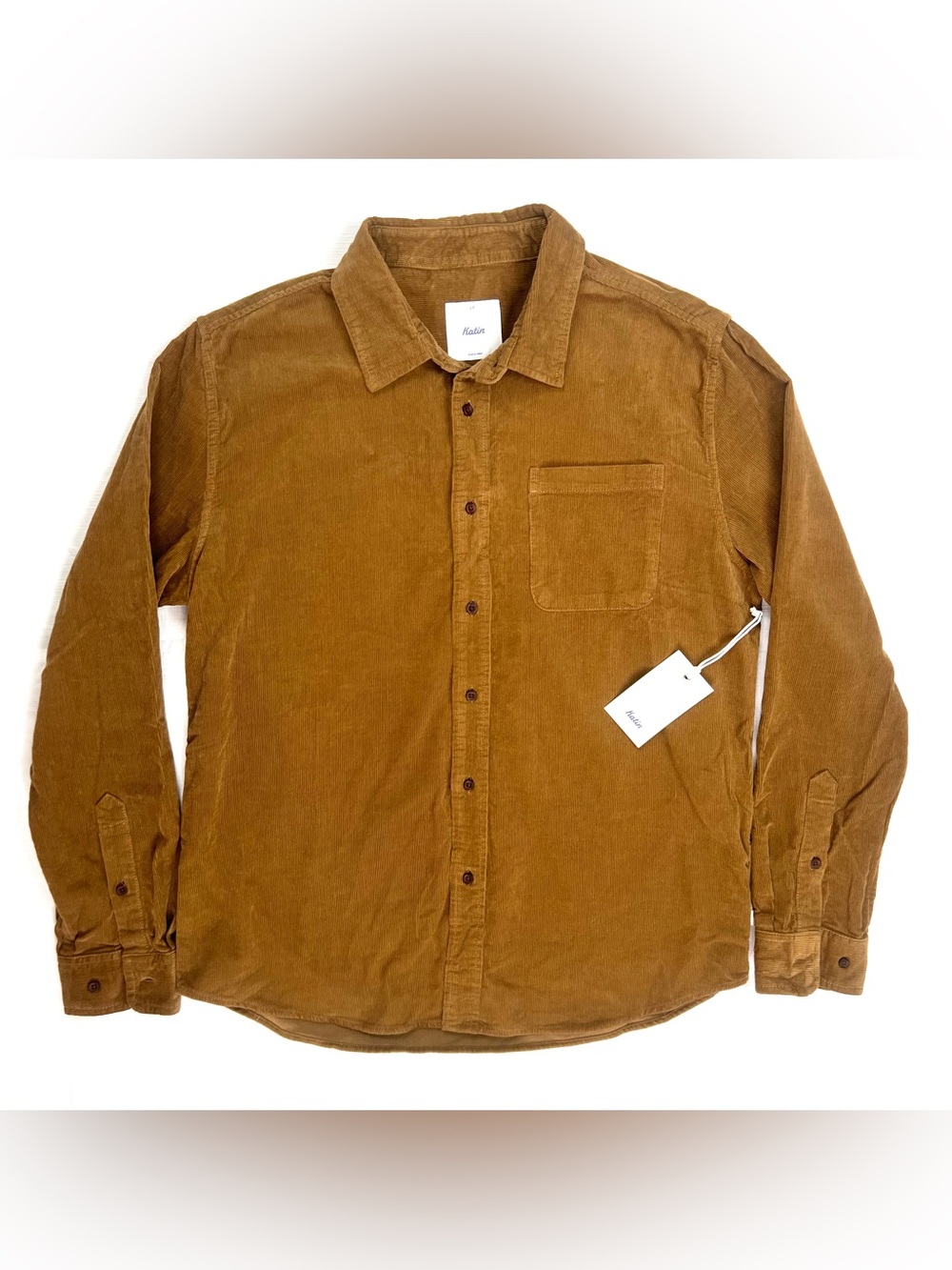 Katin Granada Long Sleeve Corduroy Shirt Men's Size L Brown NEW